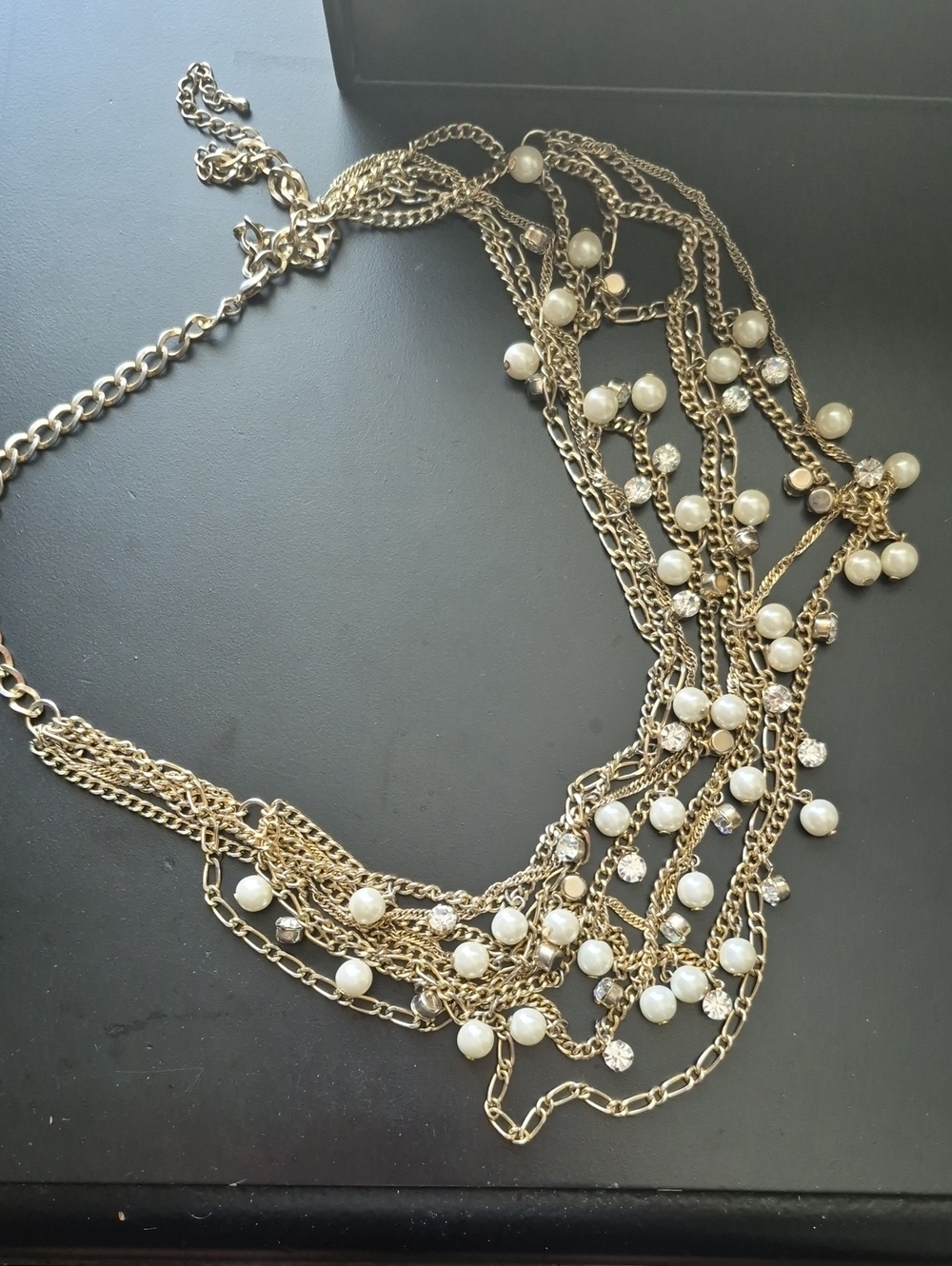 Marciano Gold Pearl & Crystal Multi-Strand Necklace - Unbranded